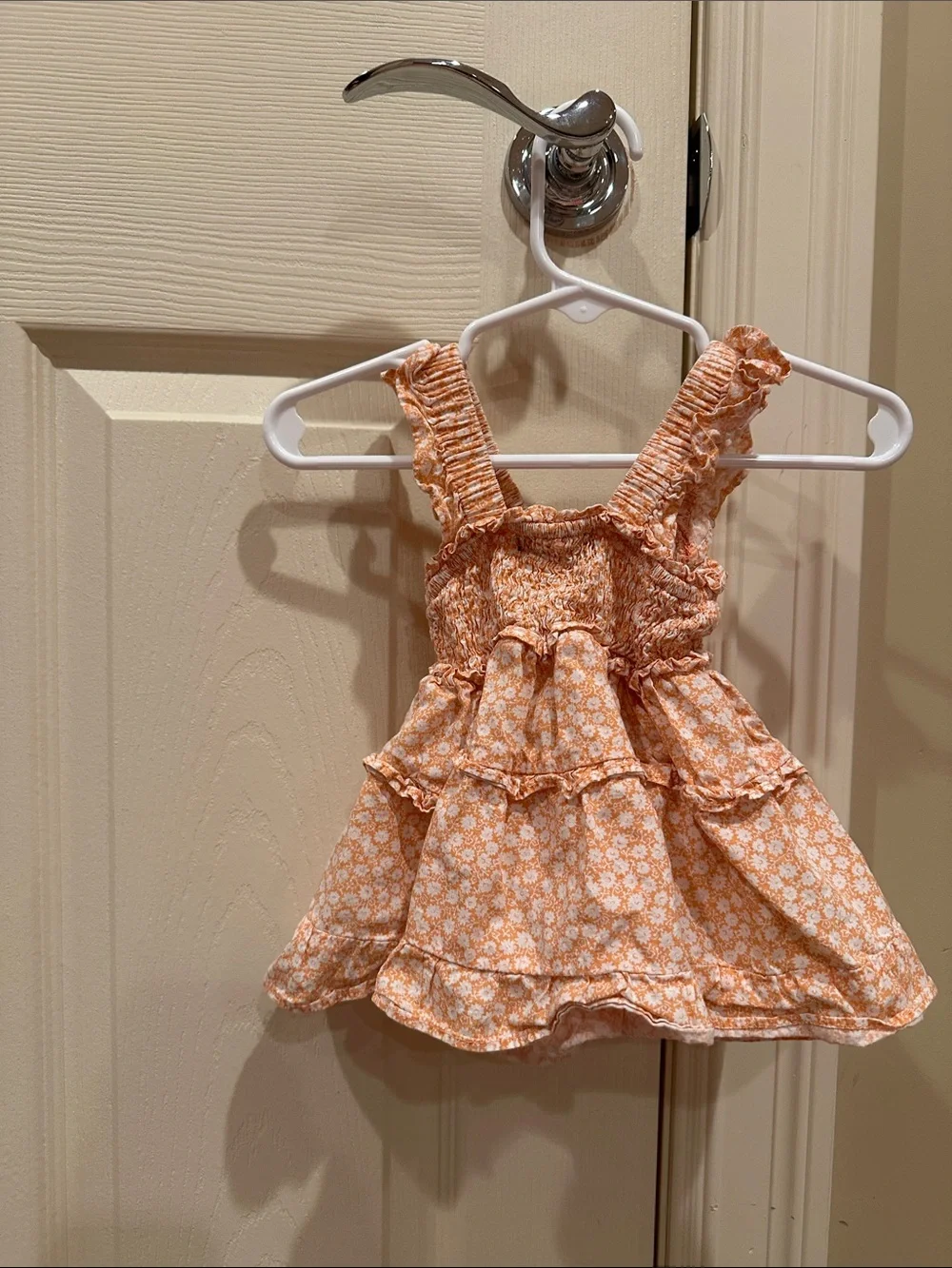 Andy & Evan Peach Floral Ruffle Sundress